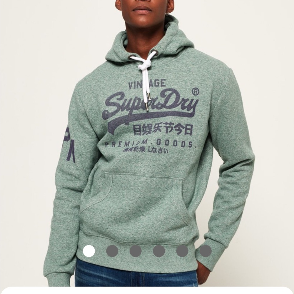 Superdry Men's Green Hoodie